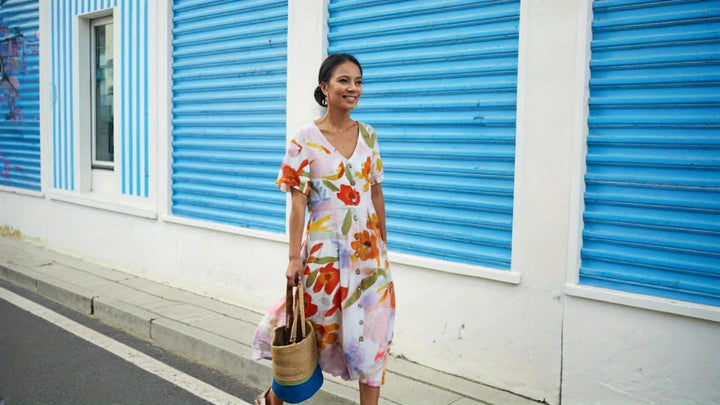 Sienna – Robe Florale Bohème à Col V