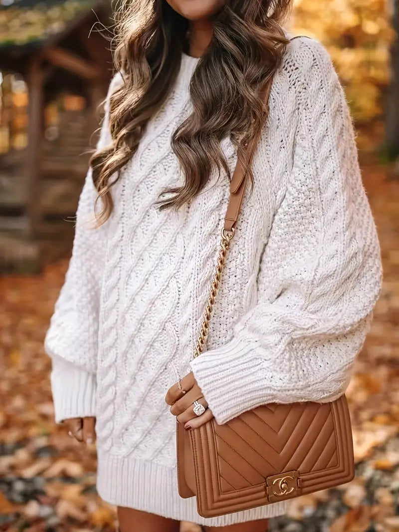 Chloé – Robe Pull en Maille Tressée