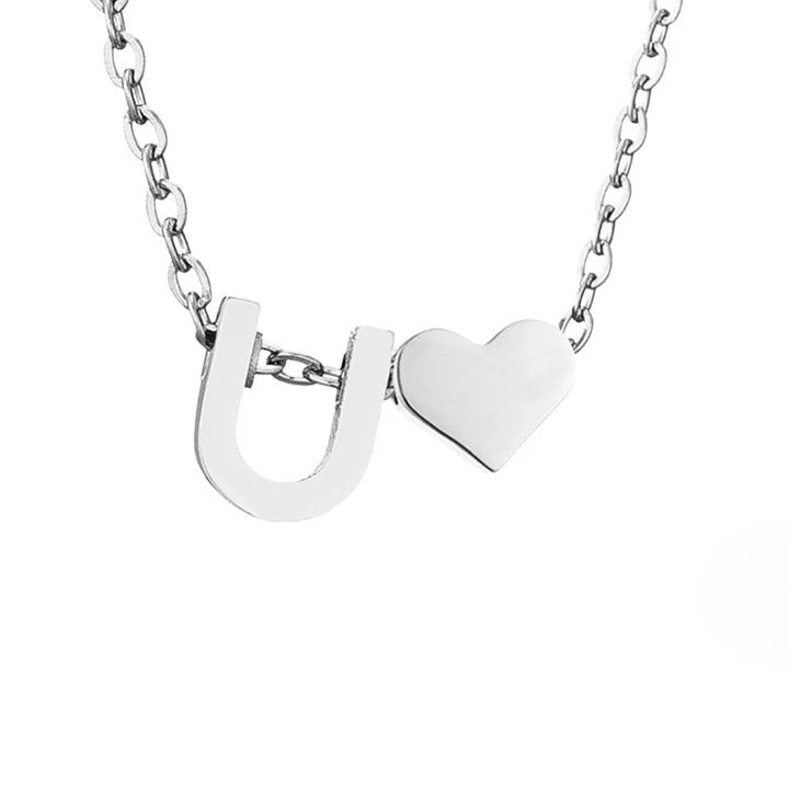 Collier en Argent "Amour Éternel & Lettre"