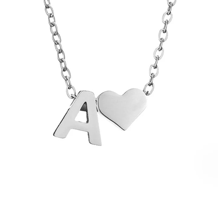Collier en Argent "Amour Éternel & Lettre"