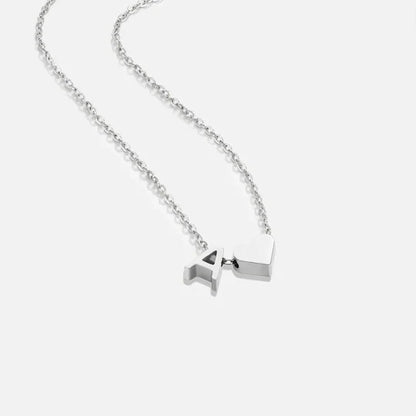 Collier en Argent "Amour Éternel & Lettre"