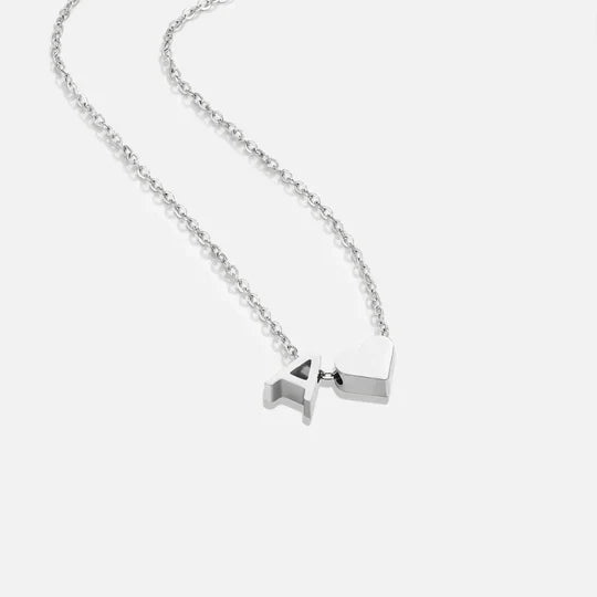 Collier en Argent "Amour Éternel & Lettre"