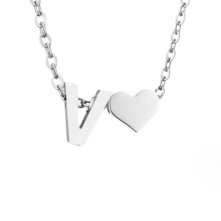 Collier en Argent "Amour Éternel & Lettre"
