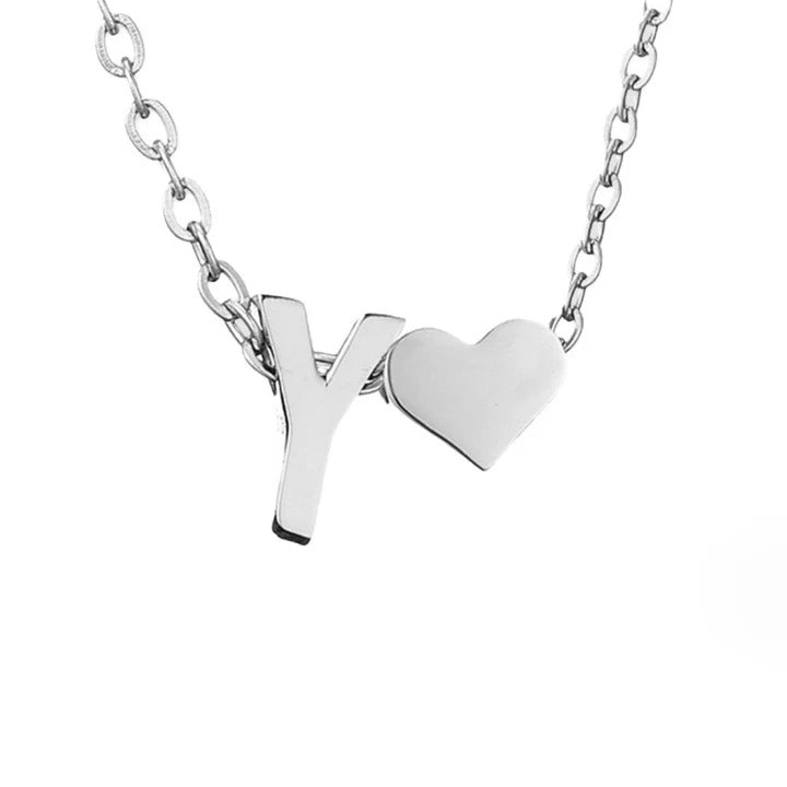 Collier en Argent "Amour Éternel & Lettre"