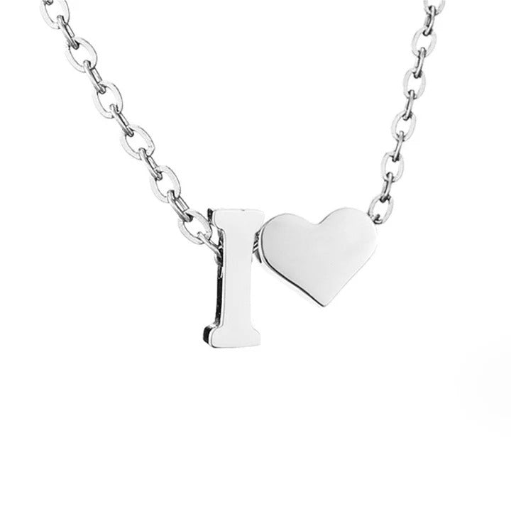 Collier en Argent "Amour Éternel & Lettre"
