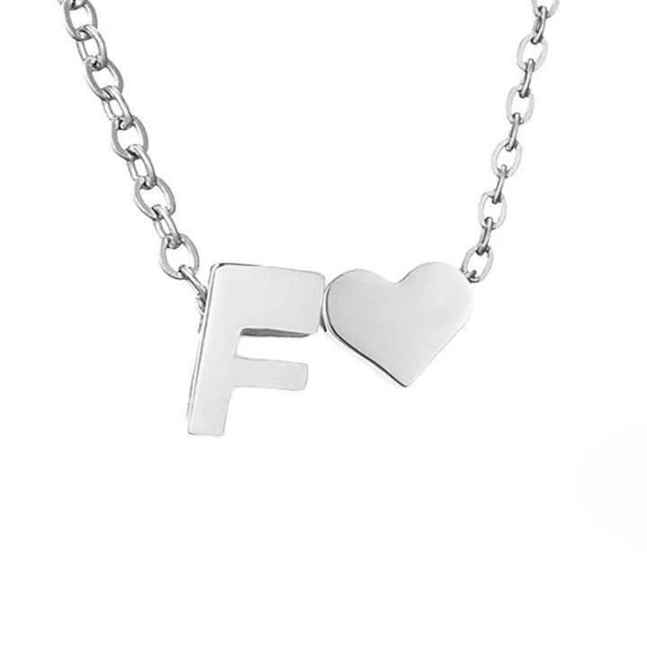Collier en Argent "Amour Éternel & Lettre"