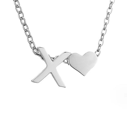 Collier en Argent "Amour Éternel & Lettre"