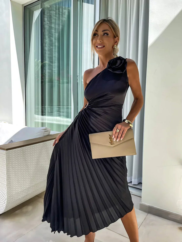 Dariella | Robe Romantique à Fleurs à Une Épaule