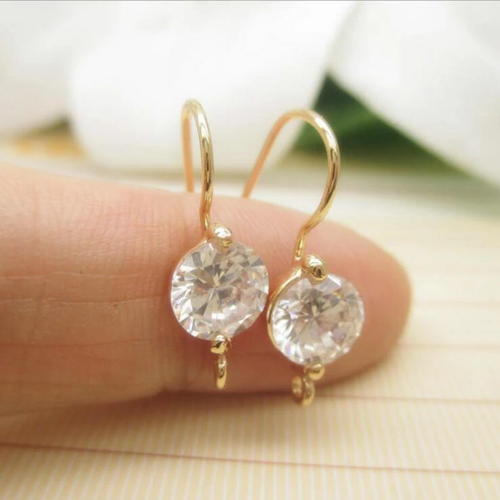 Boucles d'oreilles en cristal doré et argenté