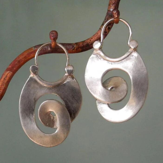 Boucles d'oreilles spirales en argent vintage