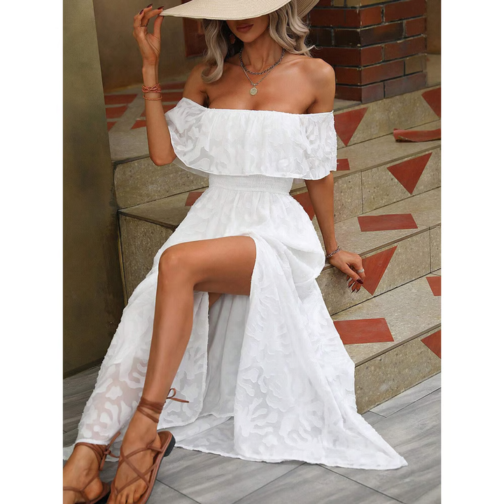 Aya - Robe Maxi à Volants Hors-épaule