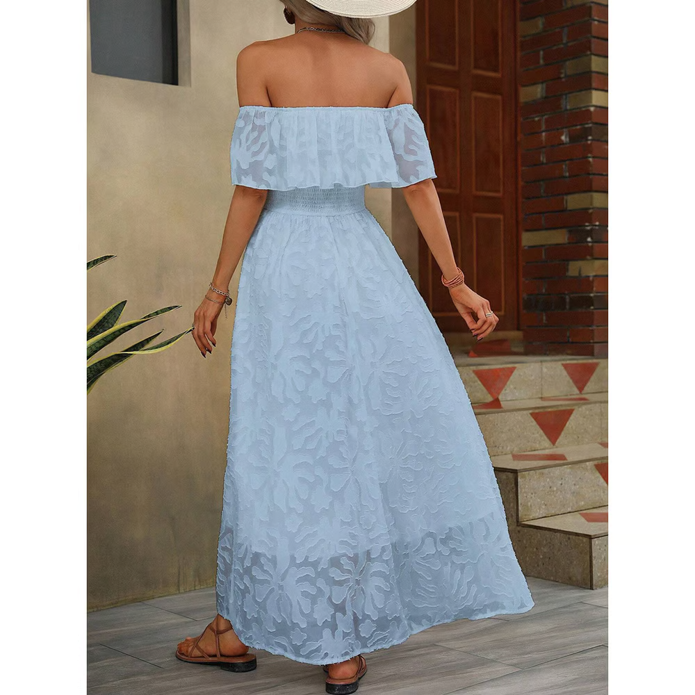 Aya - Robe Maxi à Volants Hors-épaule