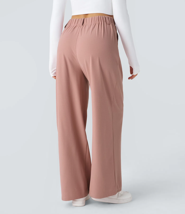 Rosie - Pantalons de travail larges à taille haute avec poches latérales en gaufre