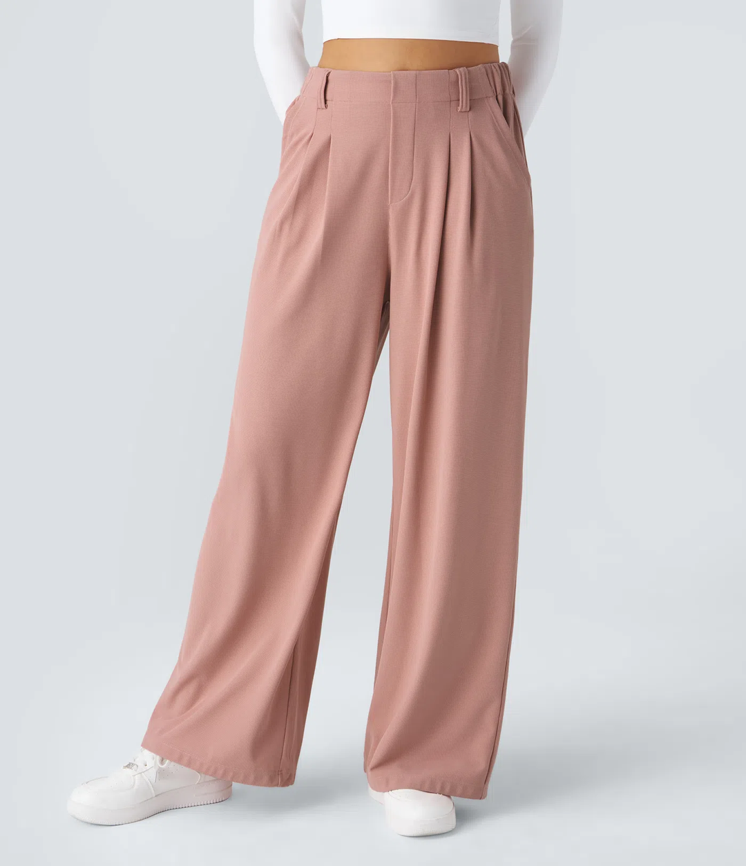 Rosie - Pantalons de travail larges à taille haute avec poches latérales en gaufre