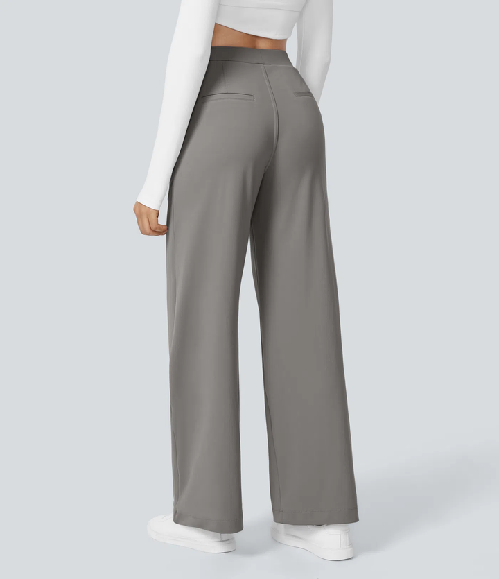Jane - Pantalon de travail droit à taille haute avec poches latérales