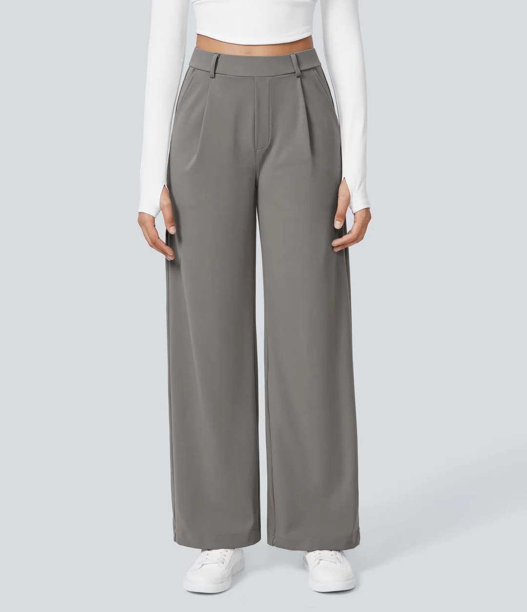 Jane - Pantalon de travail droit à taille haute avec poches latérales
