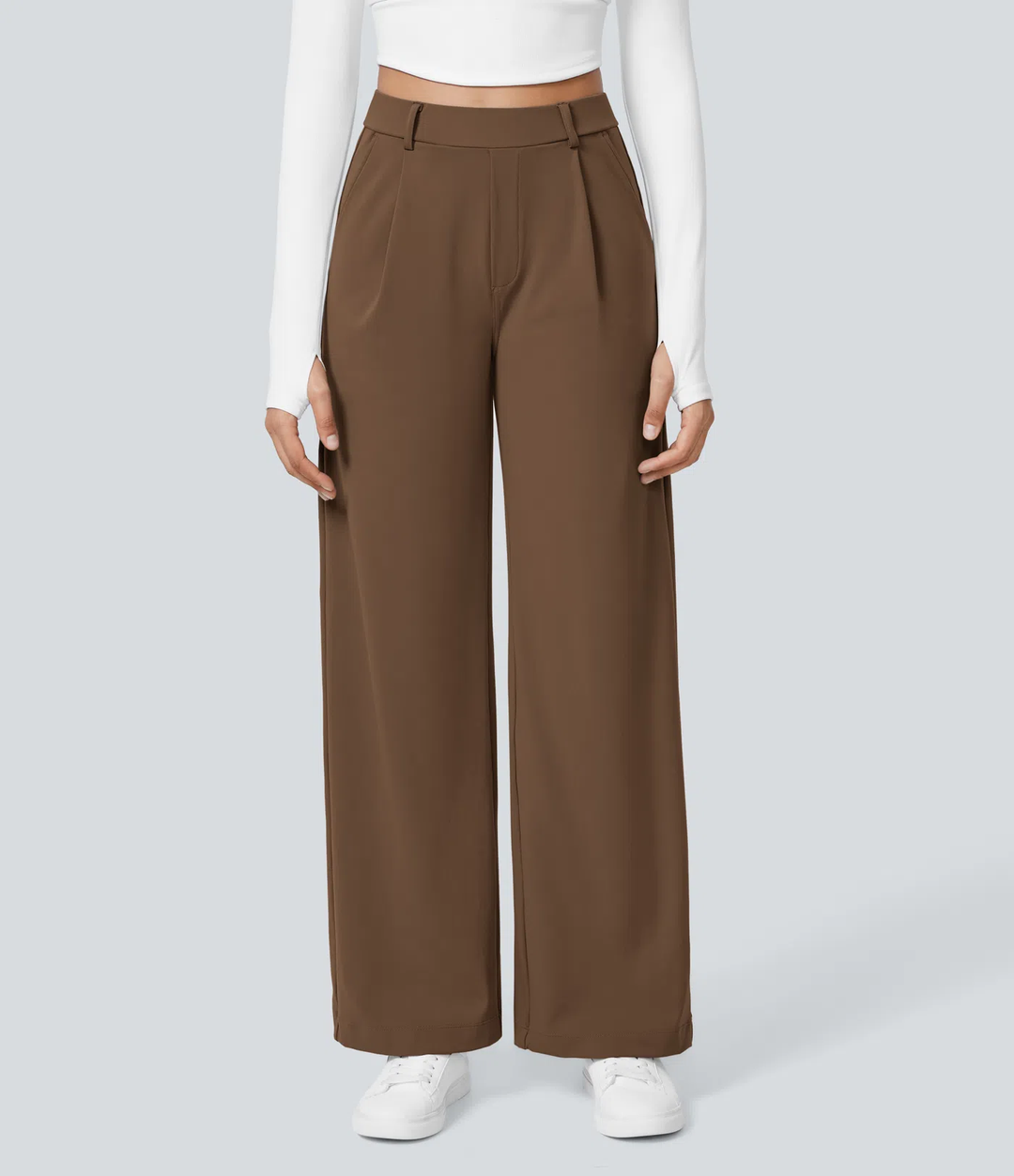 Jane - Pantalon de travail droit à taille haute avec poches latérales
