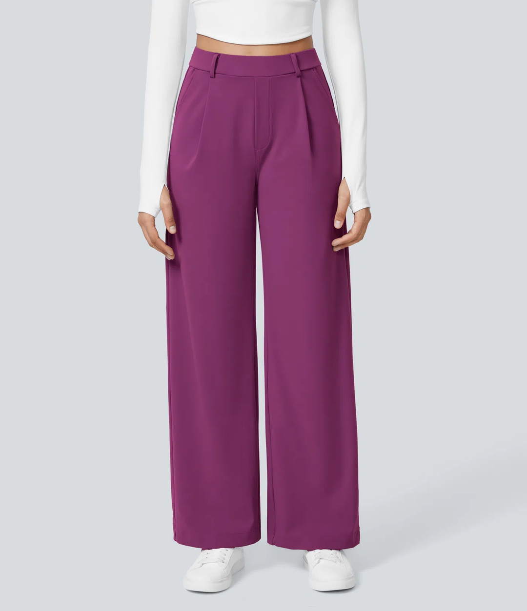 Jane - Pantalon de travail droit à taille haute avec poches latérales