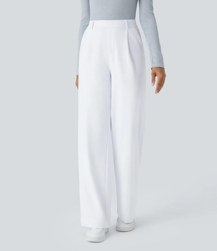 Jane - Pantalon de travail droit à taille haute avec poches latérales