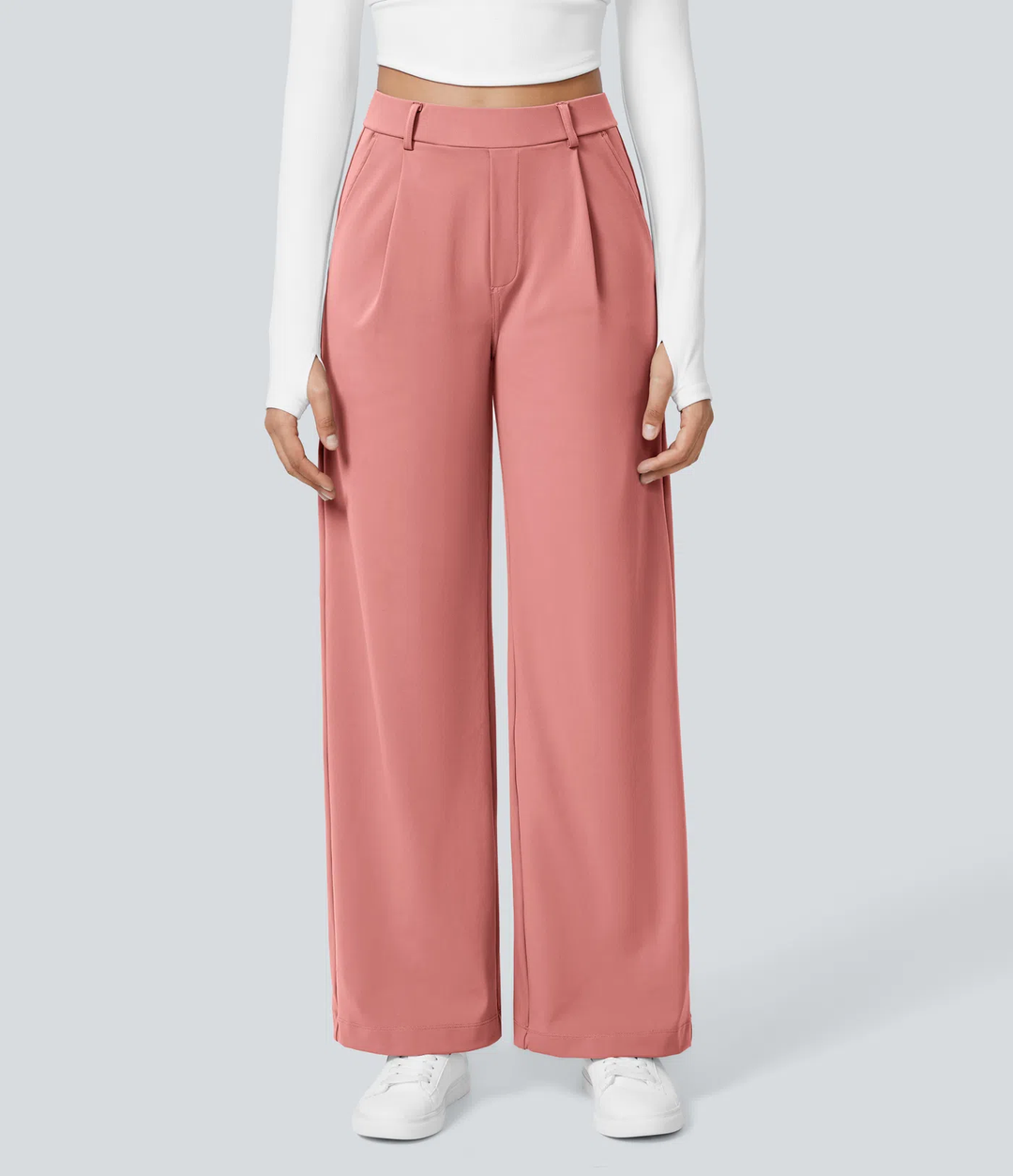 Jane - Pantalon de travail droit à taille haute avec poches latérales