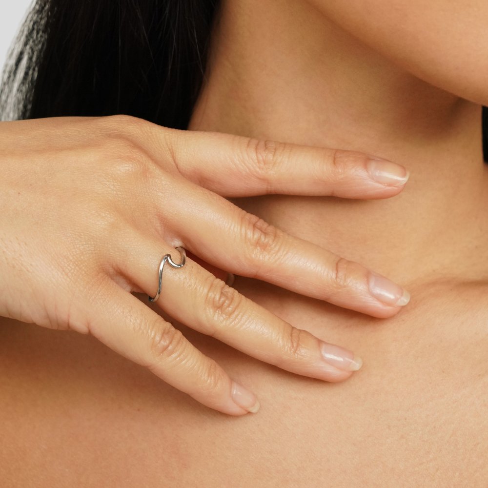 Bague Imari Vague Argentée