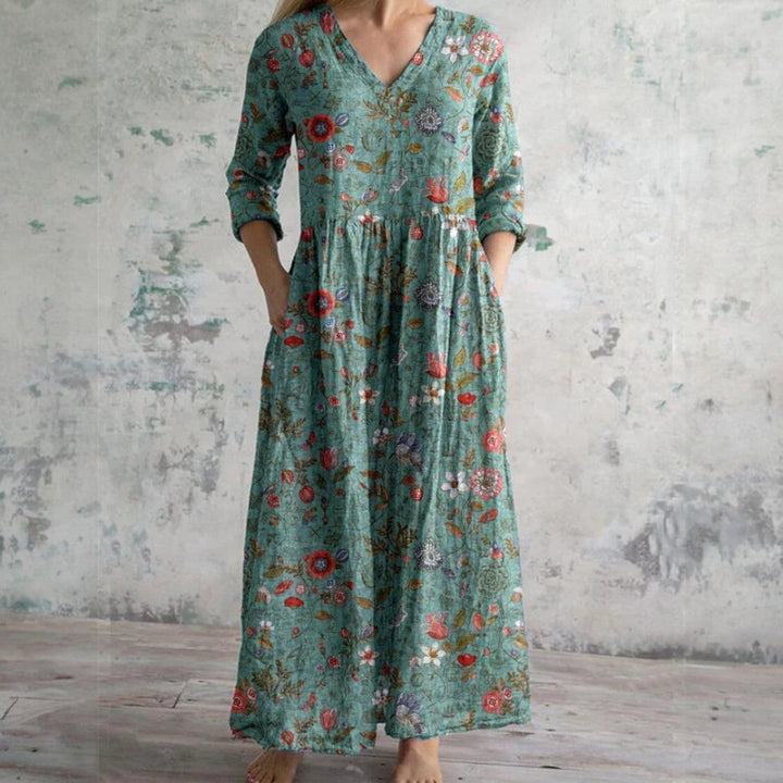ROBE MAXI FLORALE RÉTRO BRUNA