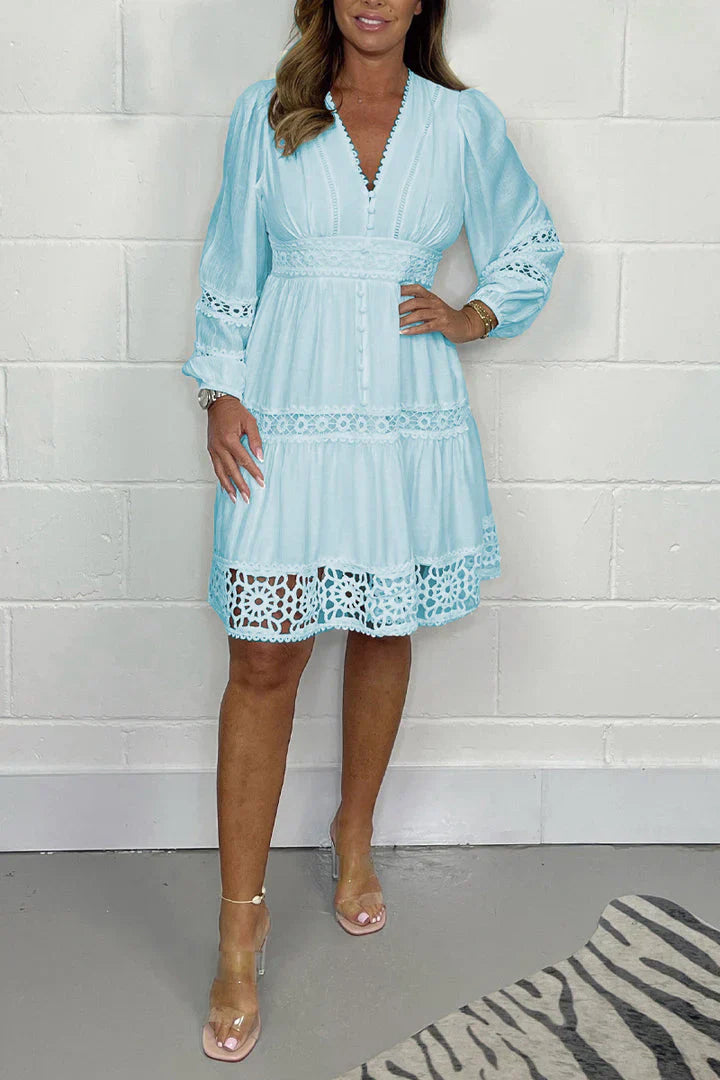 ROBE EN LACE AMELIA À MANCHES LONGUES