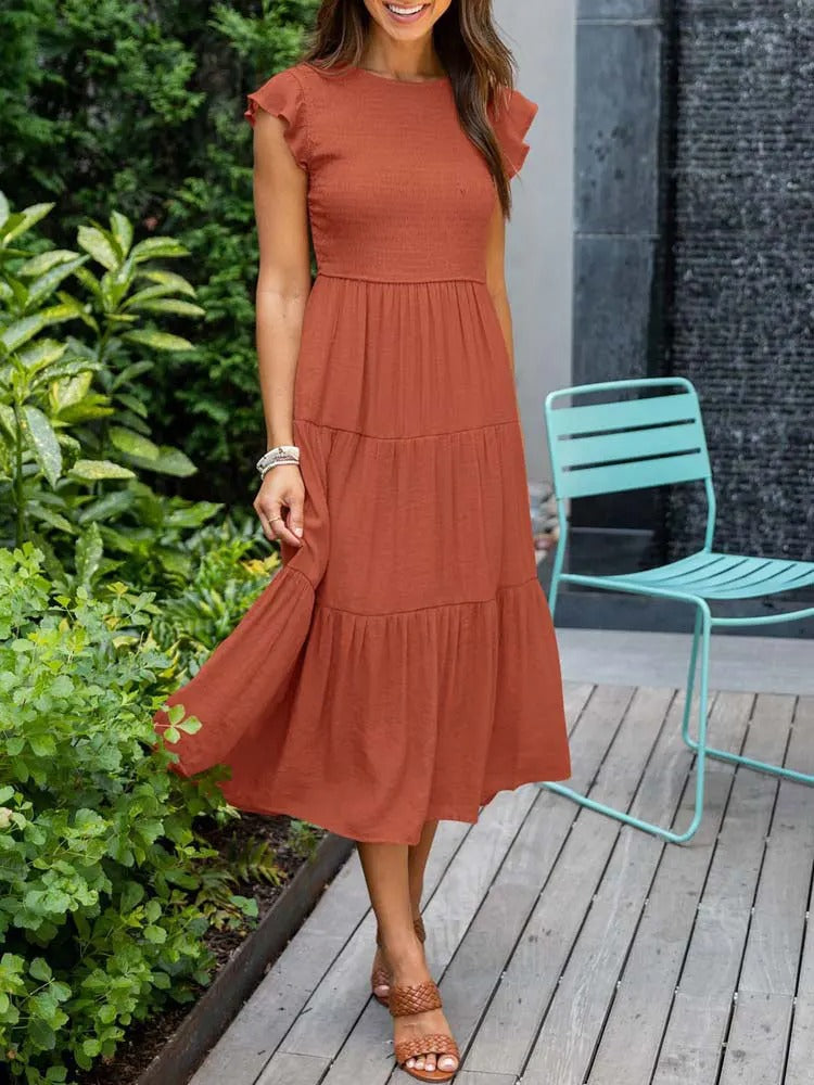 ROBE MIDI VOLANTÉE AUDREY I