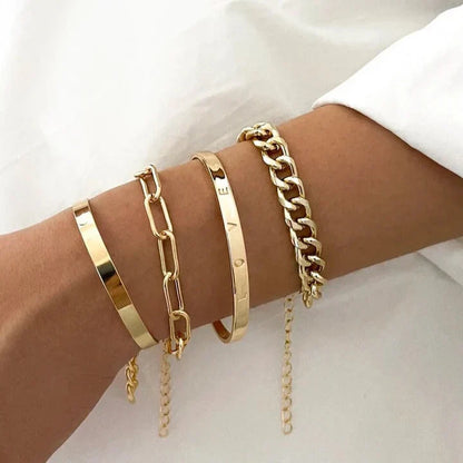 Ensemble de Bracelets Elan Mercer | Or Blanc