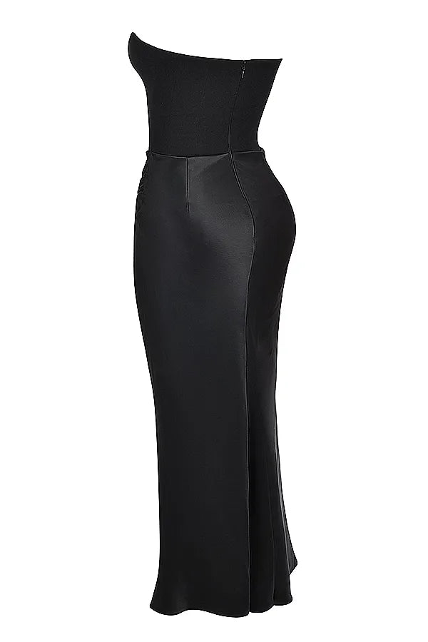 Victoria Noir | Robe Maxi Noire Sophistiquée