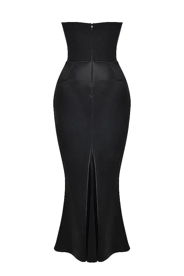 Victoria Noir | Robe Maxi Noire Sophistiquée