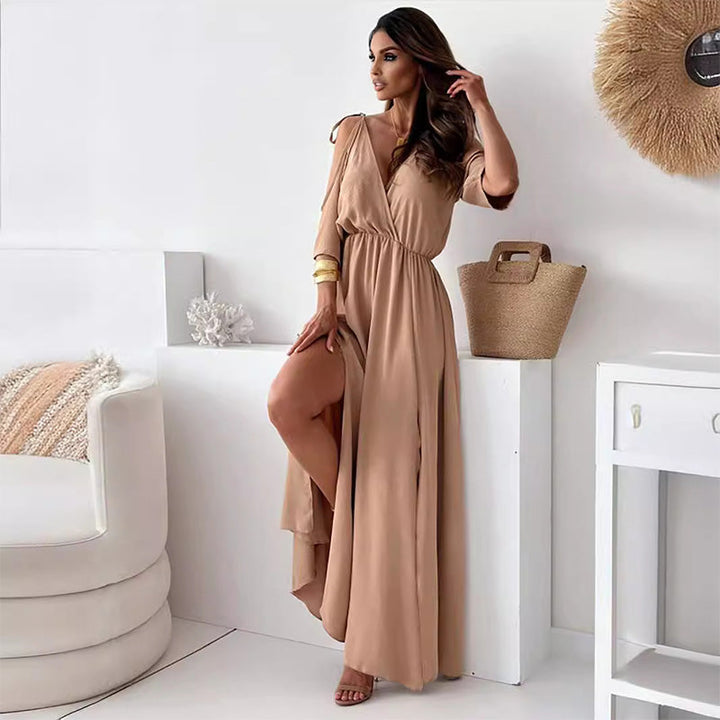 Billie - Robe Maxi à Encolure en V avec Fente Tendance