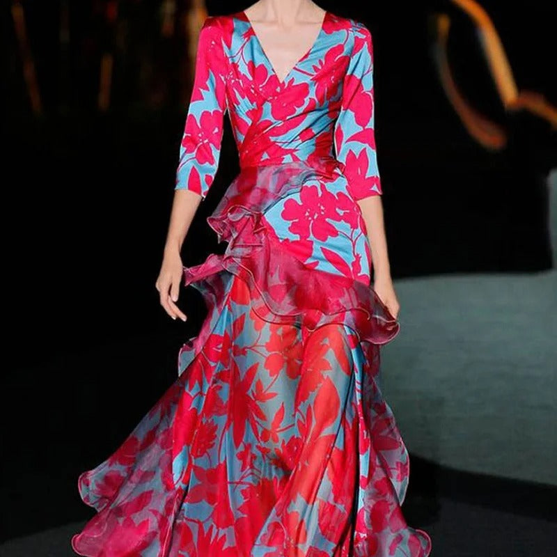 Chris - Robe de banquet à motif floral