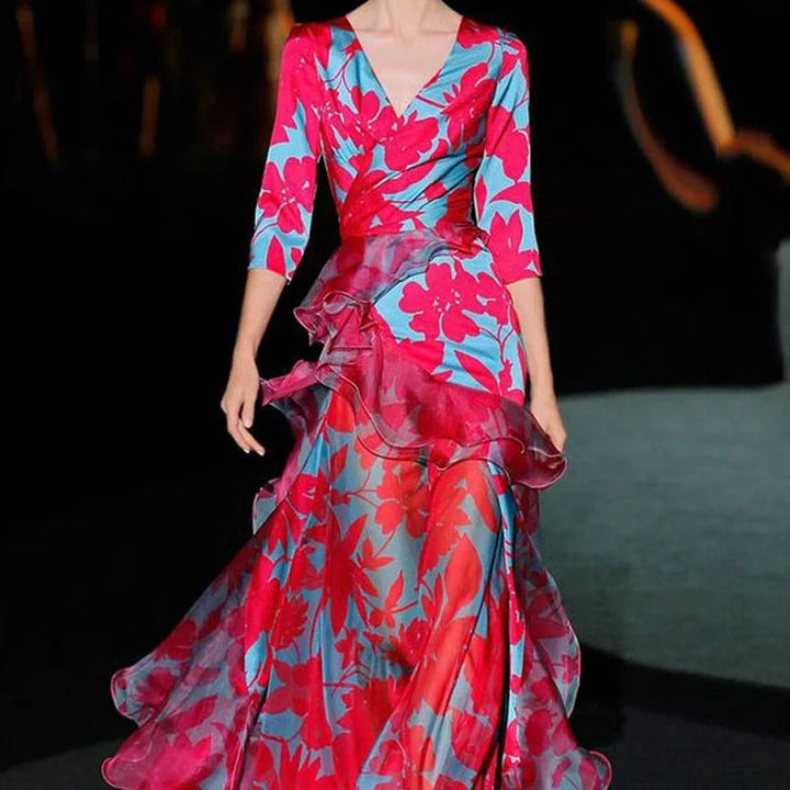 Chris - Robe de banquet à motif floral