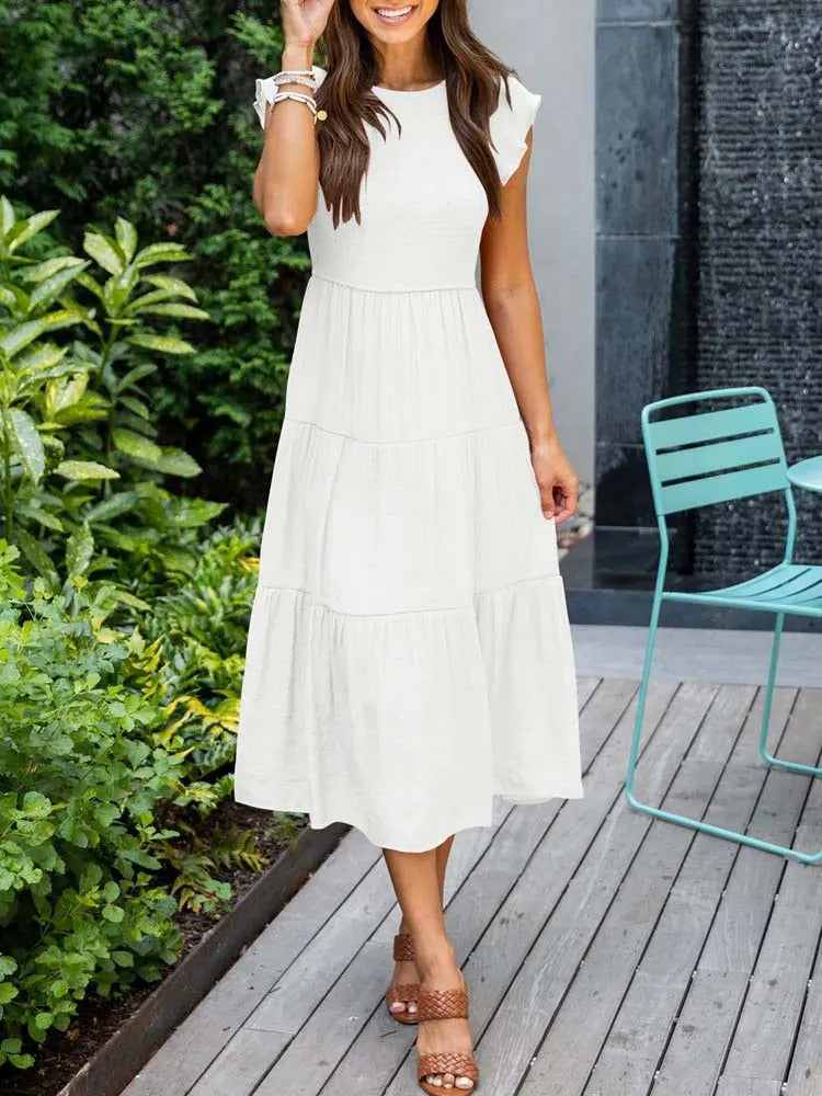 ROBE MIDI VOLANTÉE AUDREY I