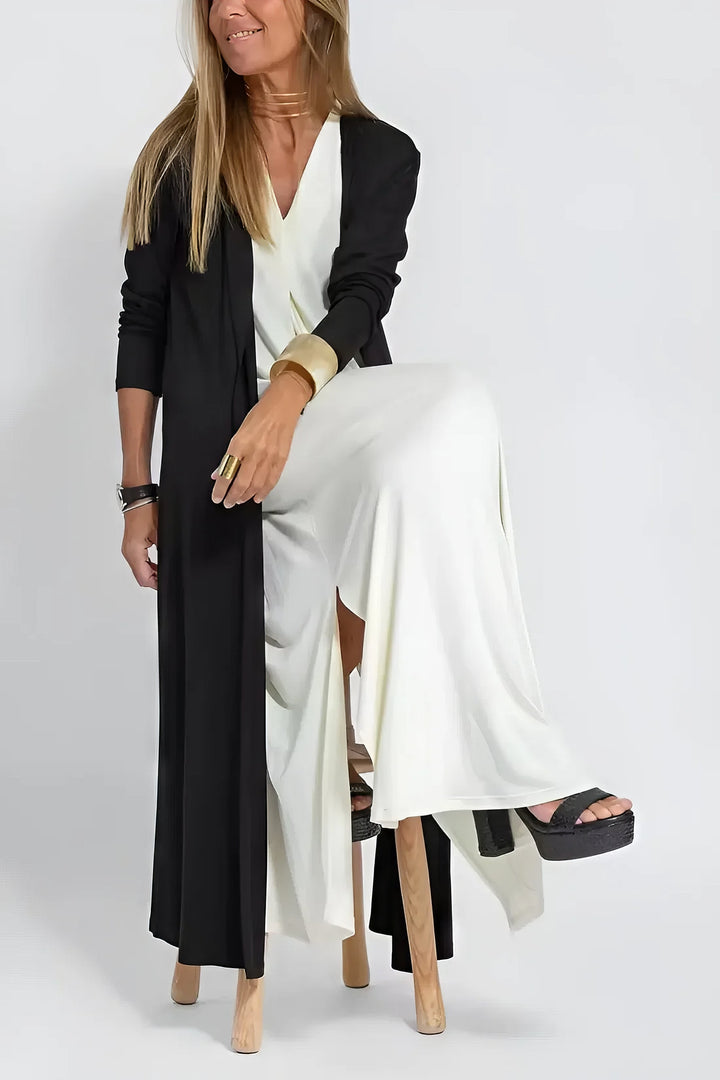 Elli | Robe longue élégante + cardigan assorti en CADEAU