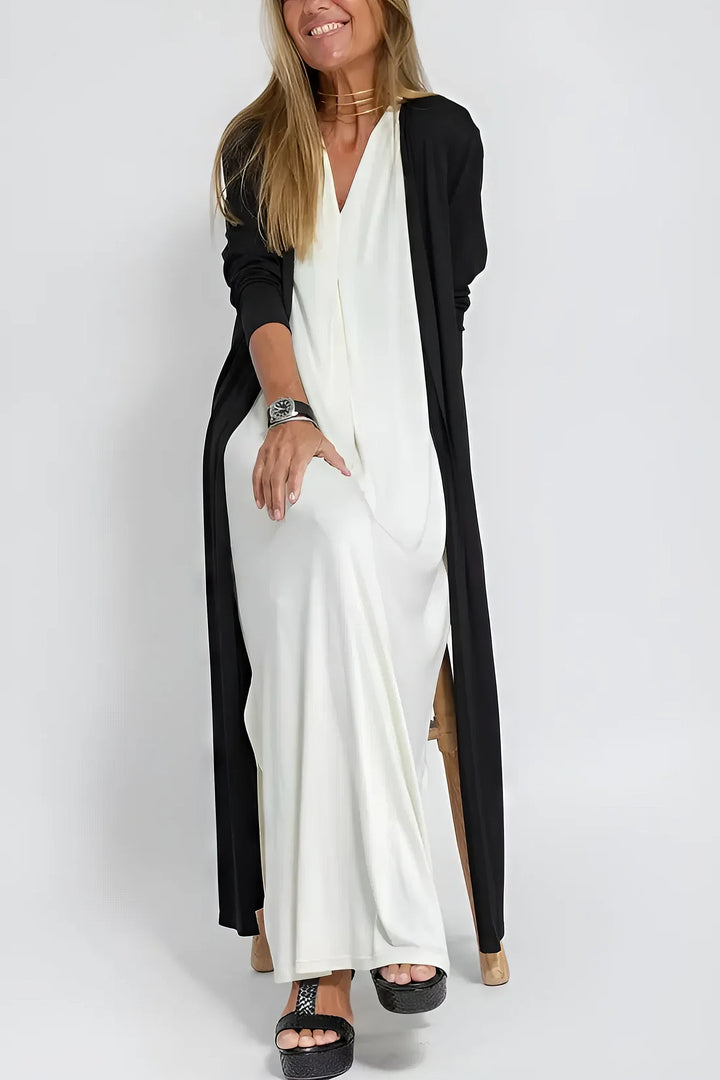 Elli | Robe longue élégante + cardigan assorti en CADEAU