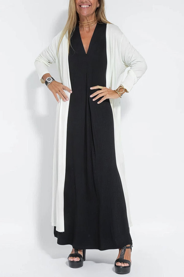 Elli | Robe longue élégante + cardigan assorti en CADEAU