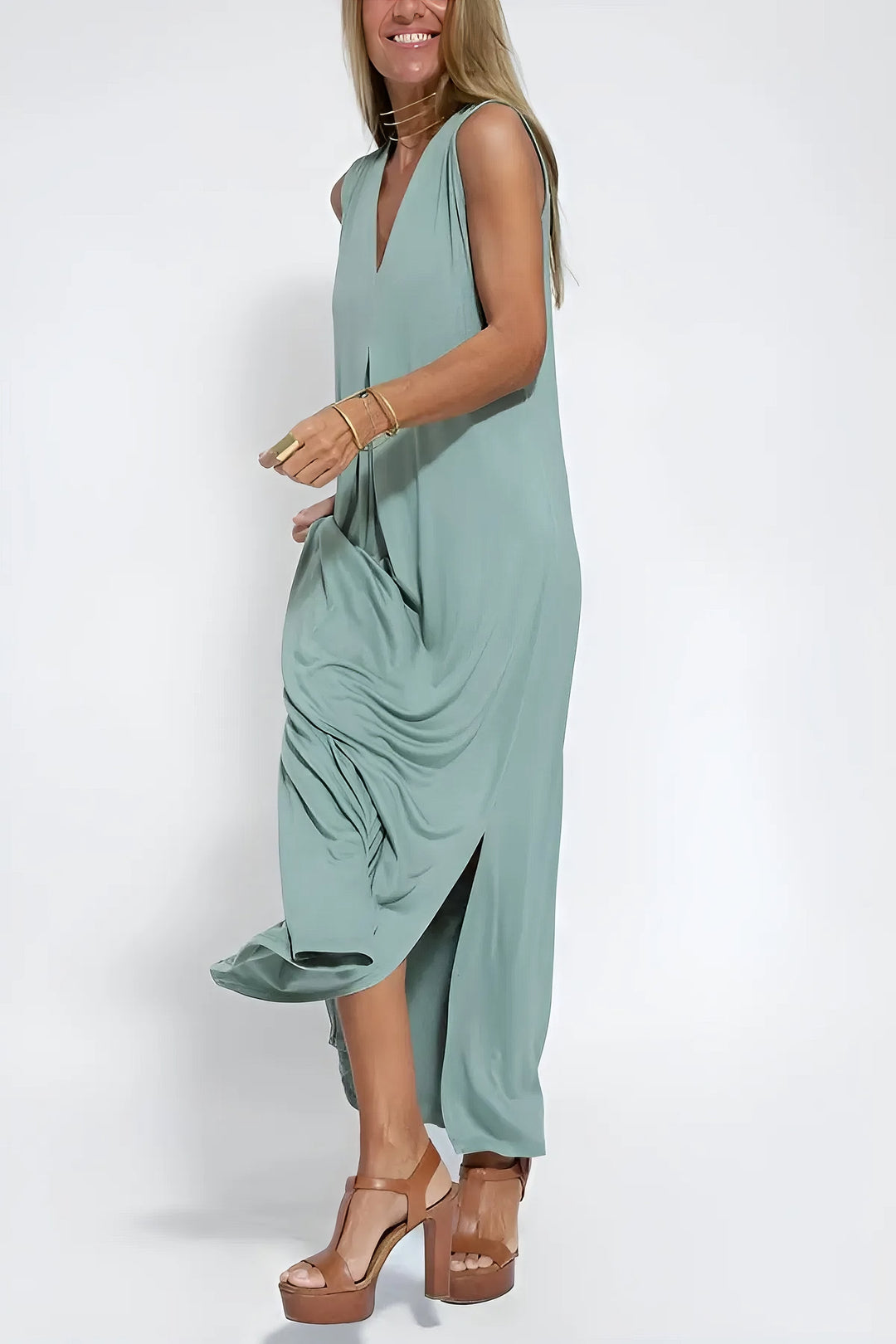 Elli | Robe longue élégante + cardigan assorti en CADEAU